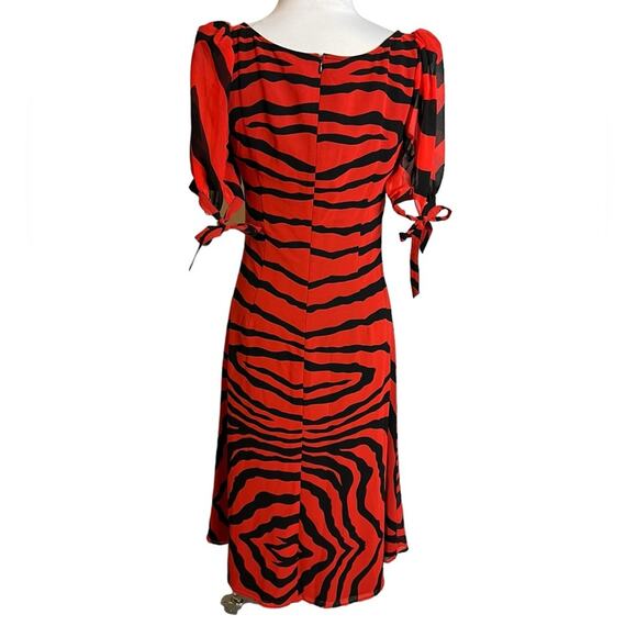 LPA Magda Midi Dress in Zebra black red Animal print Sz S revolve - Picture 8 of 9